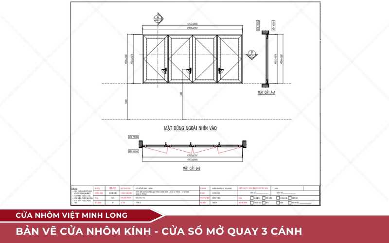 bản vẽ cửa nhôm kính cách đọc