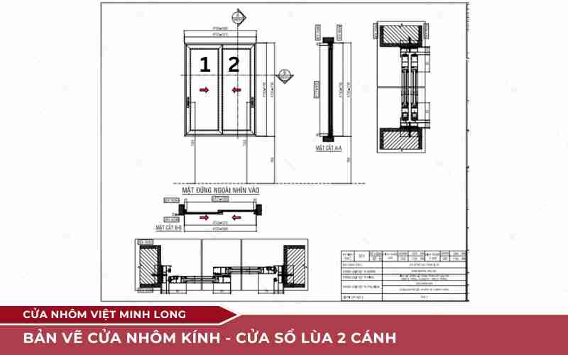 bản vẽ cửa nhôm kính cách đọc