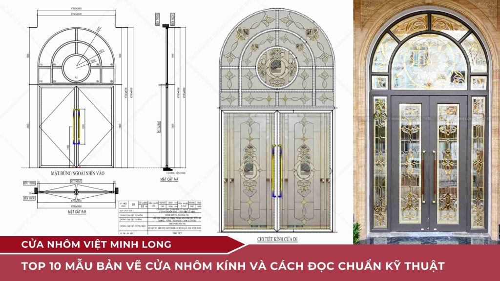 bản vẽ cửa nhôm kính cách đọc