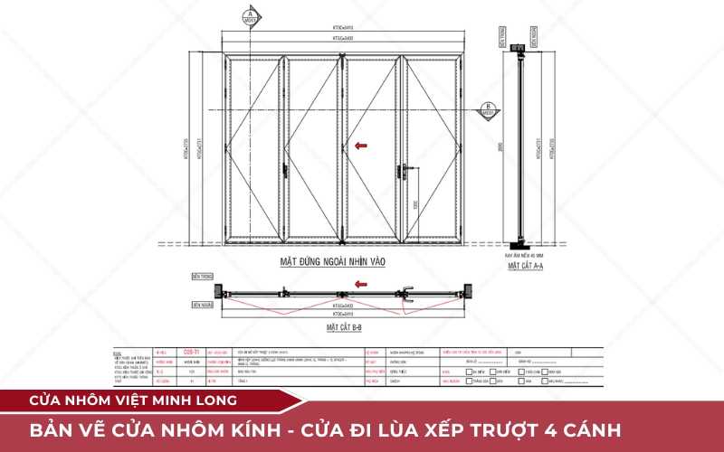 bản vẽ cửa nhôm kính cách đọc