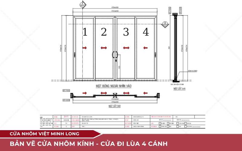 bản vẽ cửa nhôm kính cách đọc