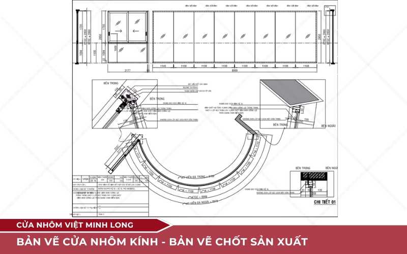 bản vẽ cửa nhôm kính cách đọc