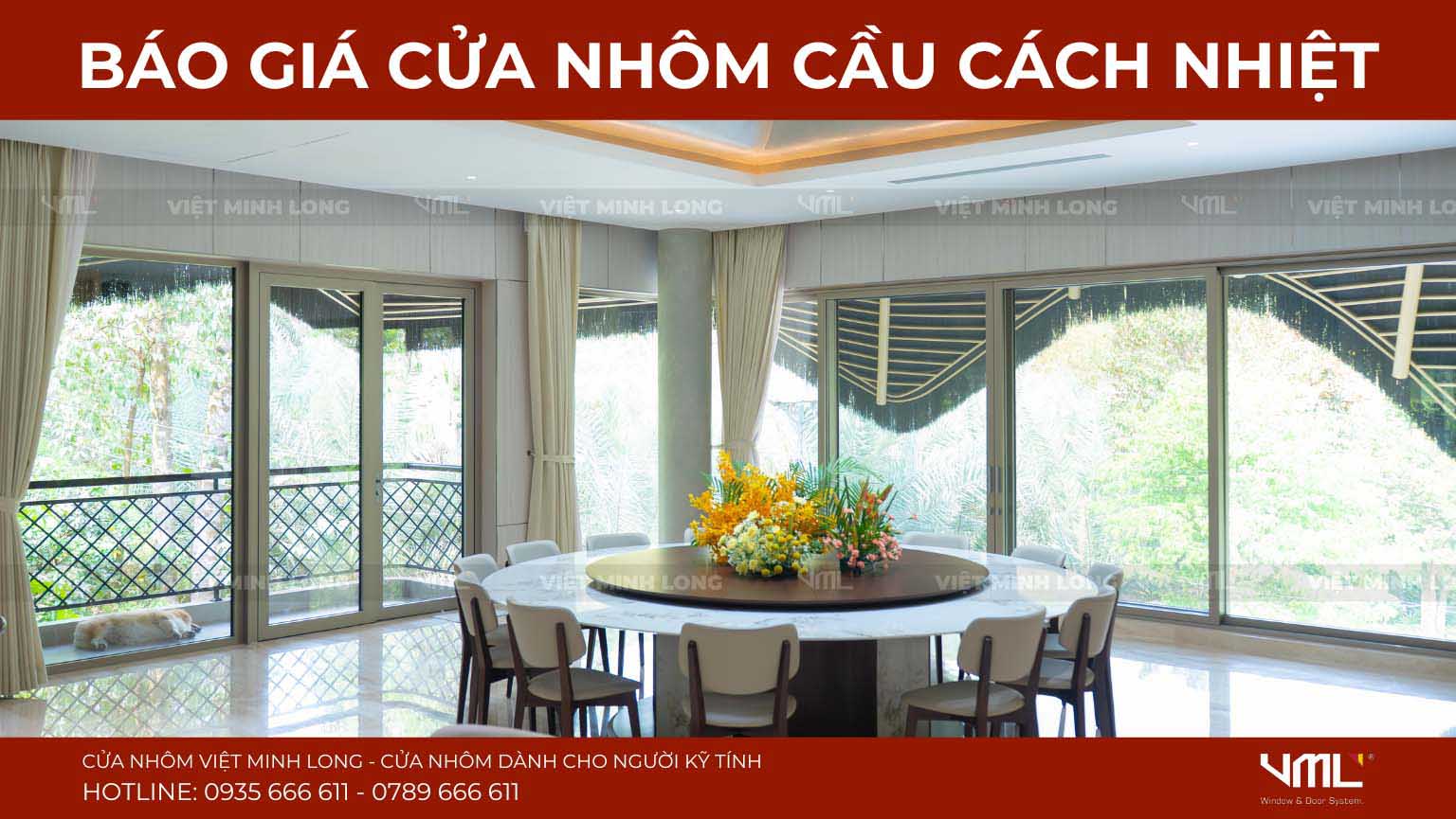 Báo giá cửa nhôm cầu cách nhiệt - Cửa nhôm Việt Minh Long